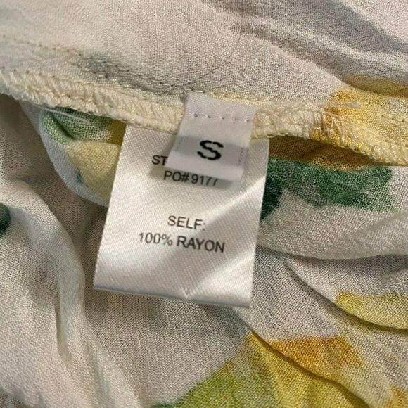 The Impeccable Pig Womens White Floral Off The Shoulder Cropped Blouse Top Small - Picture 6 of 6